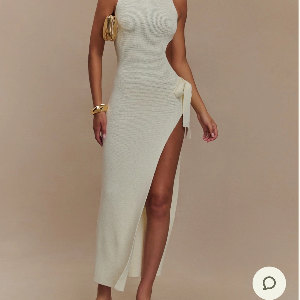 Elegant Cream Knit Dress